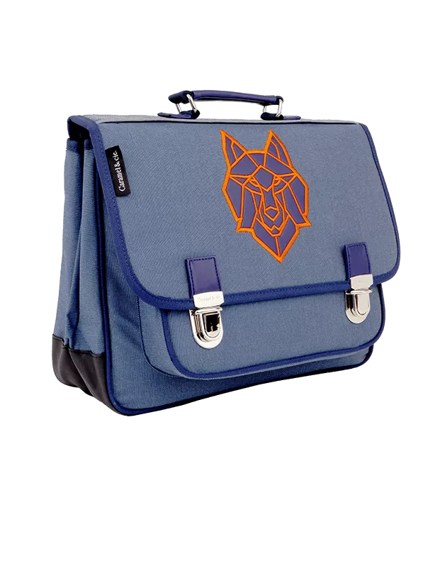 Cartable Moyen Loup Bleu