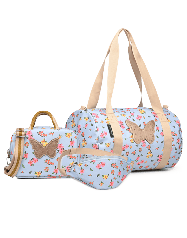 Kit Banana pack + Weekend Bag + Lunch bag Blue Liberty