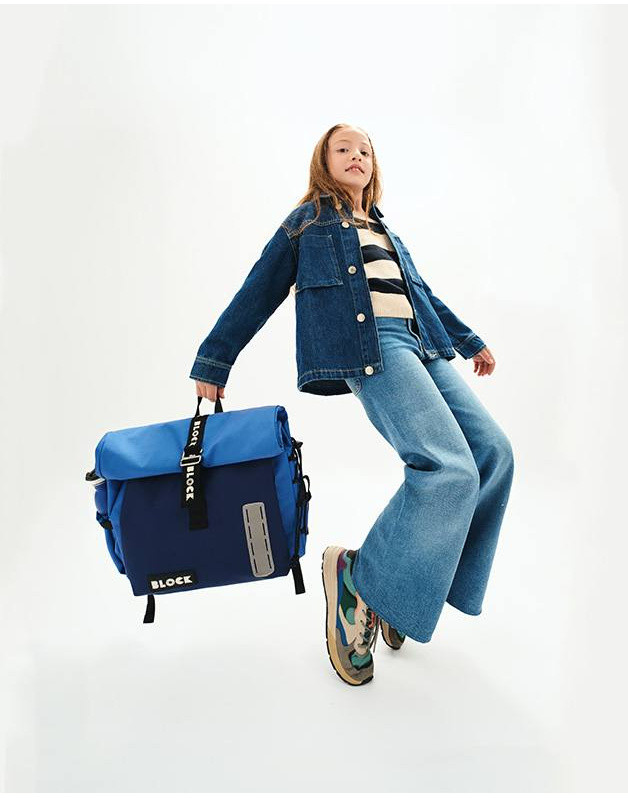 Blue Urban roll top bag Block