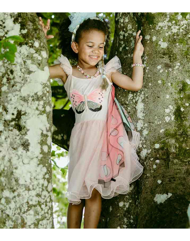 Pink butterfly dress with wings